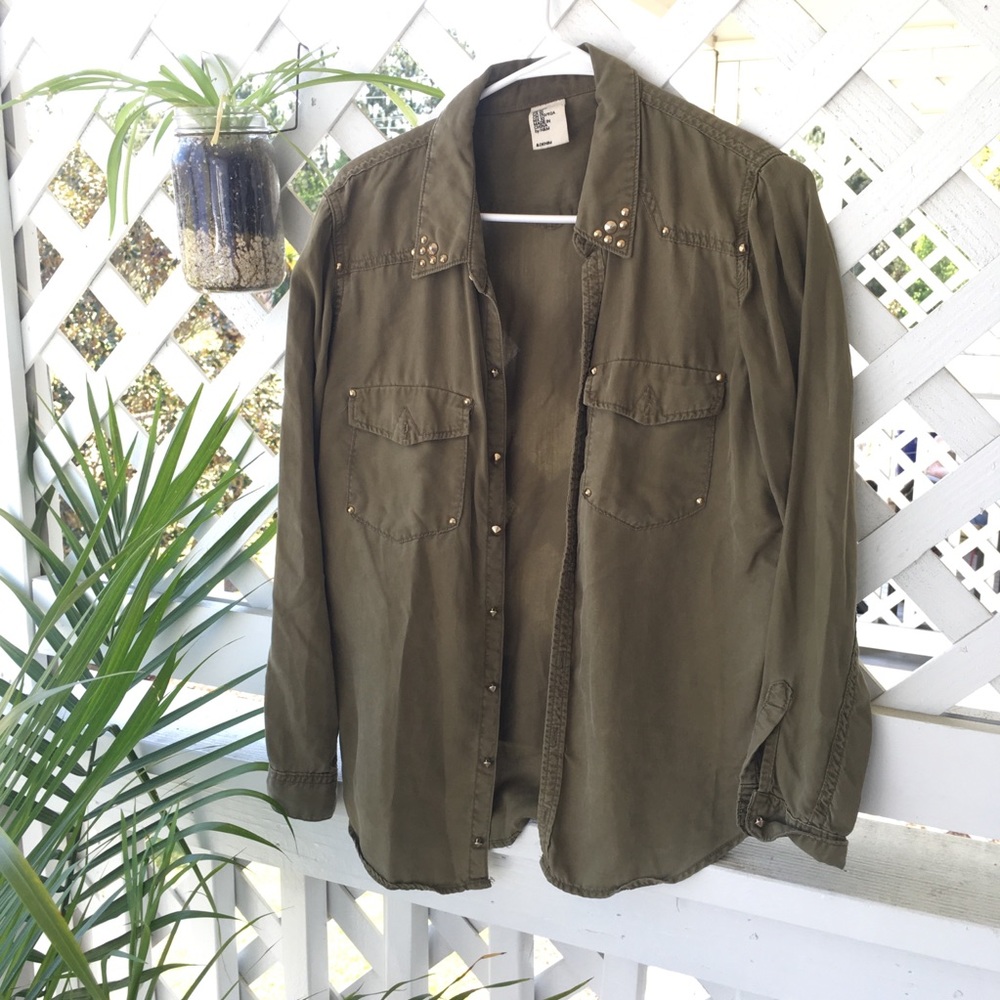 Army green studded jacket